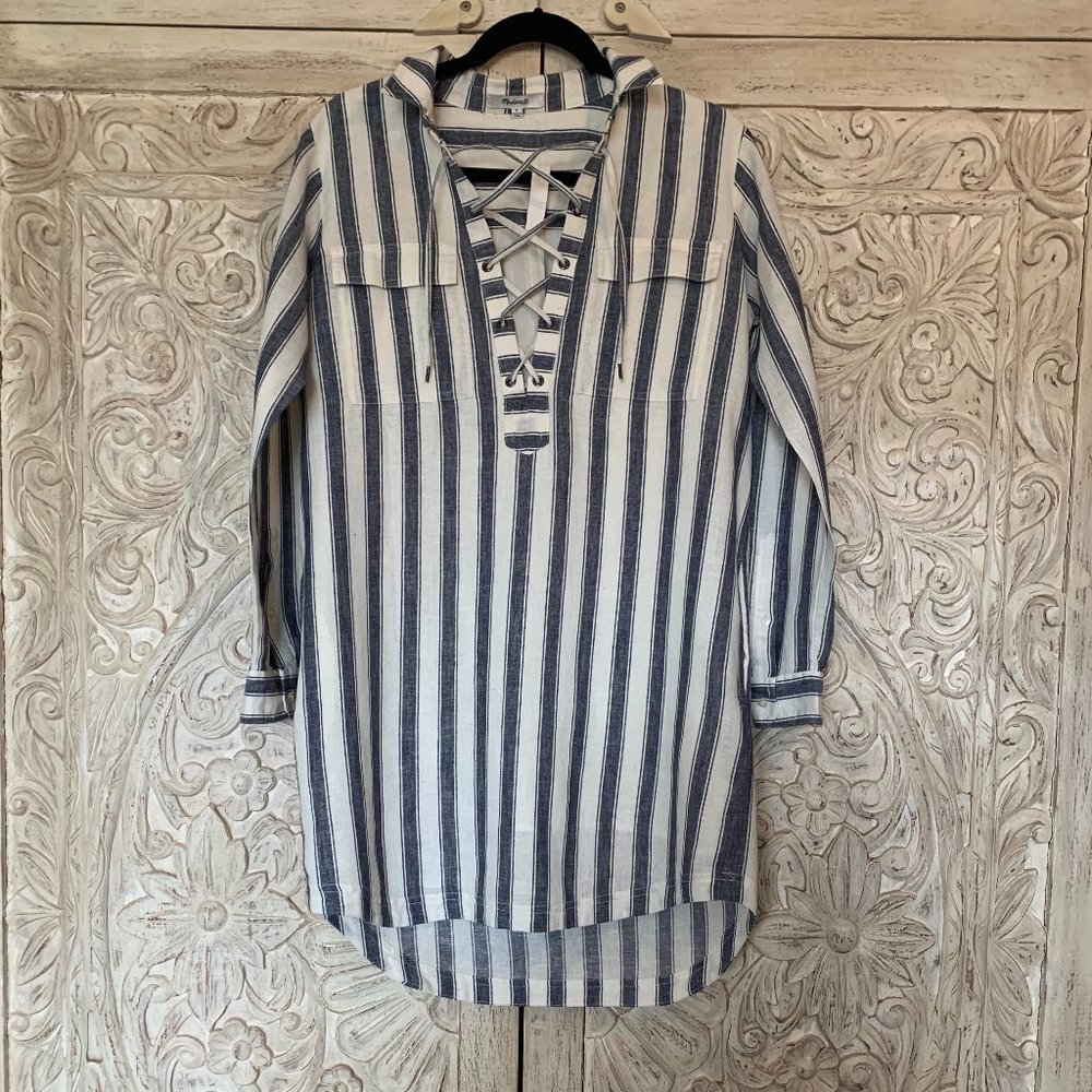 Madewell Striped Long Sleeve Shift Dress